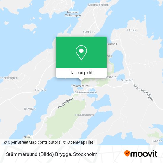Stämmarsund (Blidö) Brygga karta