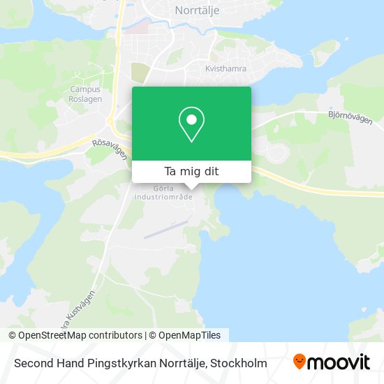Second Hand Pingstkyrkan Norrtälje karta