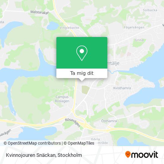 Kvinnojouren Snäckan karta