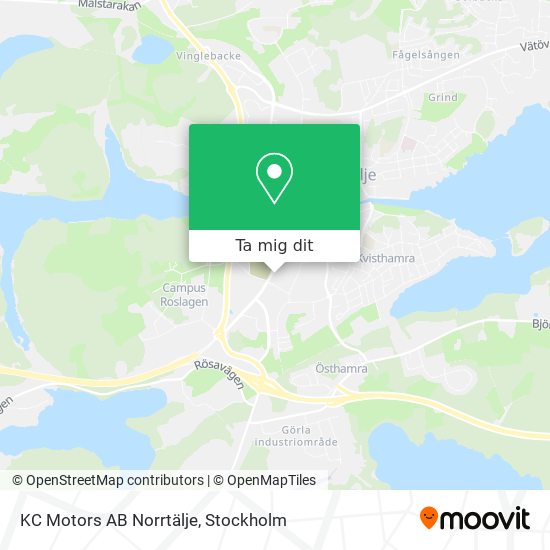 KC Motors AB Norrtälje karta