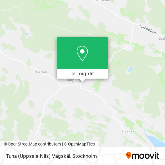 Tuna (Uppsala-Näs) Vägskäl karta