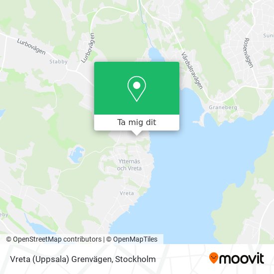 Vreta (Uppsala) Grenvägen karta