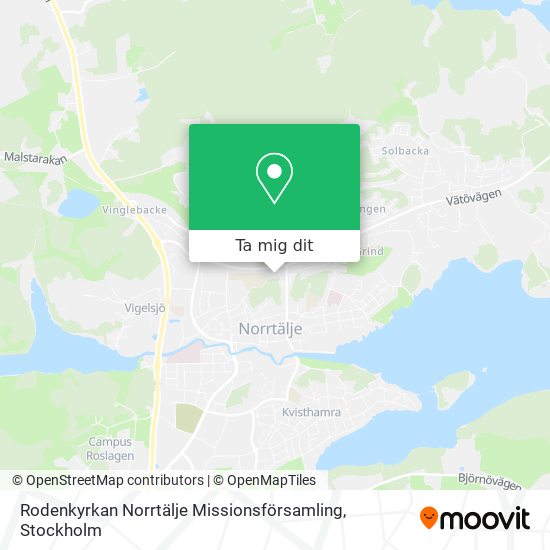 Rodenkyrkan Norrtälje Missionsförsamling karta