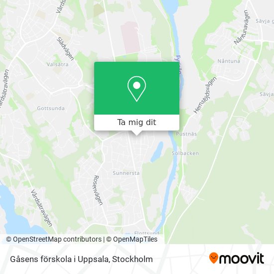 Gåsens förskola i Uppsala karta