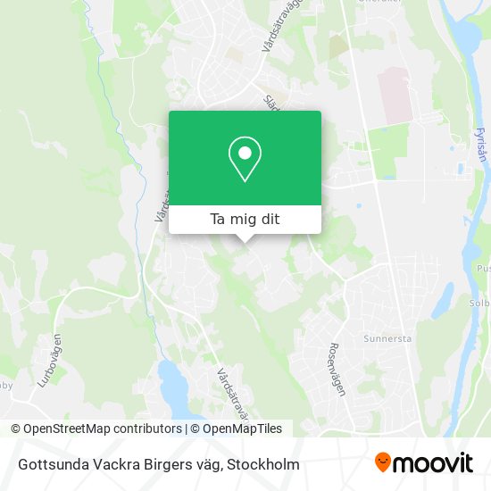 Gottsunda Vackra Birgers väg karta