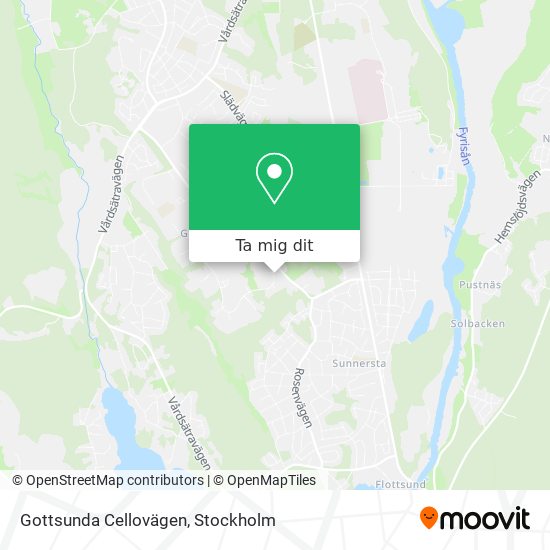 Gottsunda Cellovägen karta