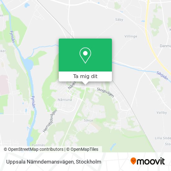 Uppsala Nämndemansvägen karta