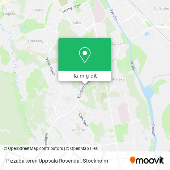 Pizzabakeren Uppsala Rosendal karta