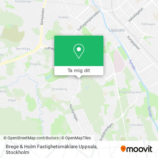Brege & Holm Fastighetsmäklare Uppsala karta