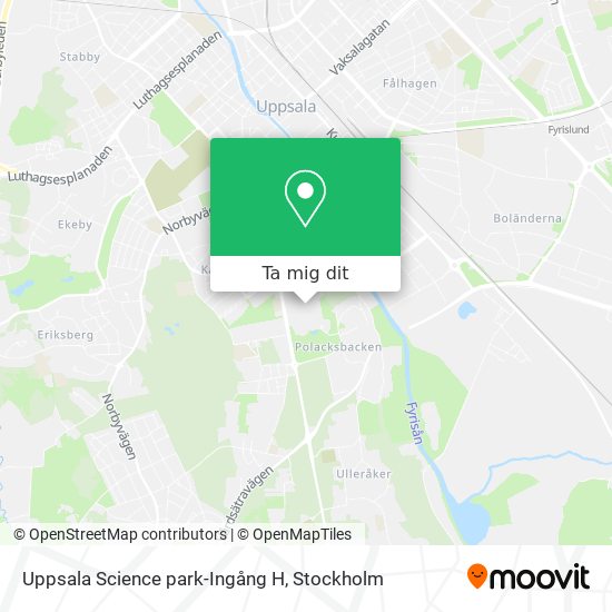 Uppsala Science park-Ingång H karta
