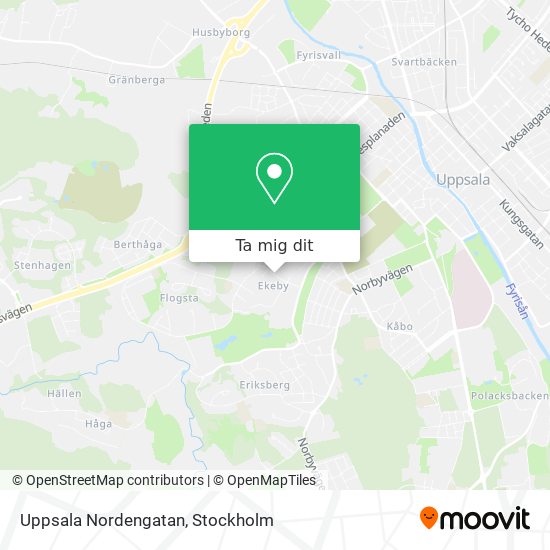 Uppsala Nordengatan karta