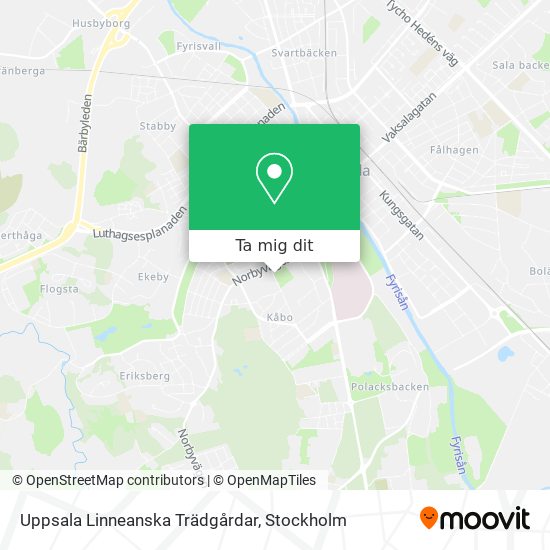 Uppsala Linneanska Trädgårdar karta