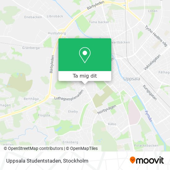 Uppsala Studentstaden karta