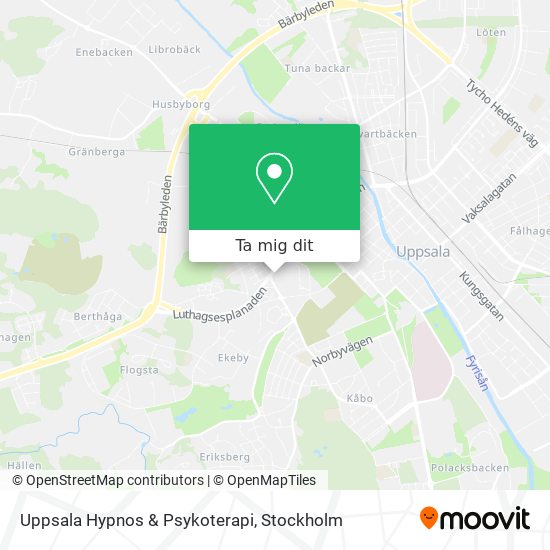 Uppsala Hypnos & Psykoterapi karta