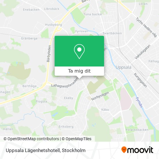 Uppsala Lägenhetshotell karta