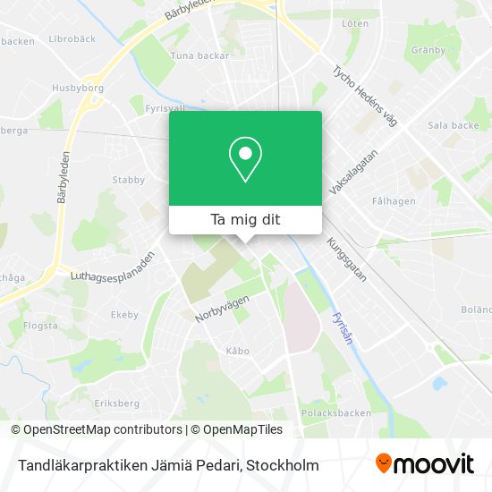 Tandläkarpraktiken Jämiä Pedari karta