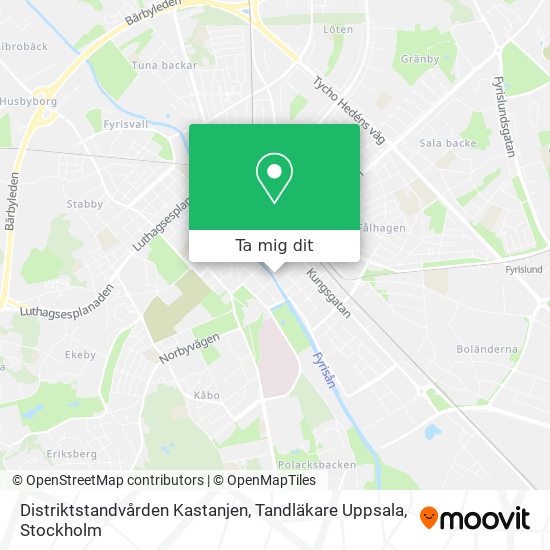 Distriktstandvården Kastanjen, Tandläkare Uppsala karta