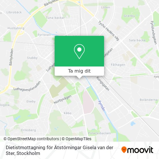 Dietistmottagning för Ätstörningar Gisela van der Ster karta