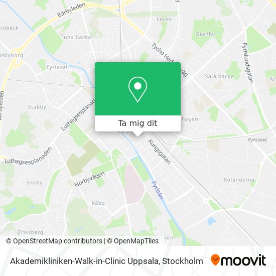 Akademikliniken-Walk-in-Clinic Uppsala karta