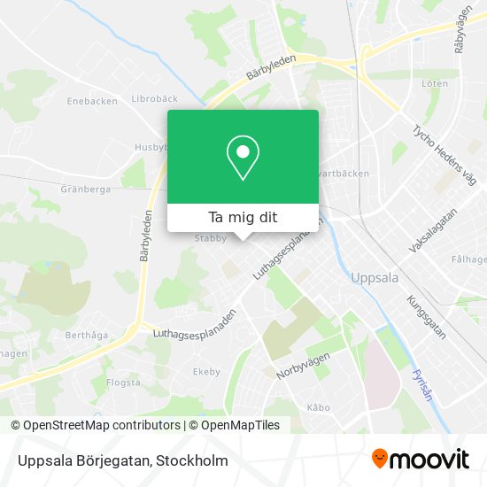 Uppsala Börjegatan karta