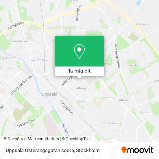 Uppsala Österängsgatan södra karta