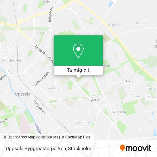 Uppsala Byggmästarparken karta