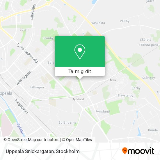 Uppsala Snickargatan karta