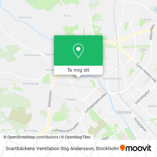 Svartbäckens Ventilation Stig Andersson karta