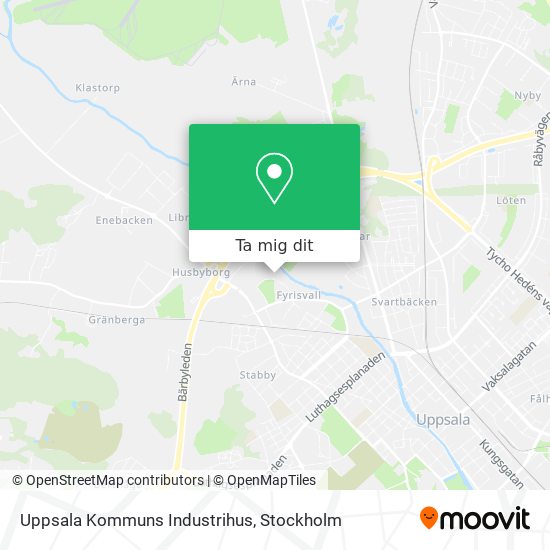 Uppsala Kommuns Industrihus karta