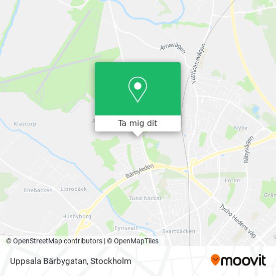 Uppsala Bärbygatan karta