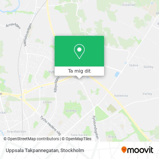 Uppsala Takpannegatan karta