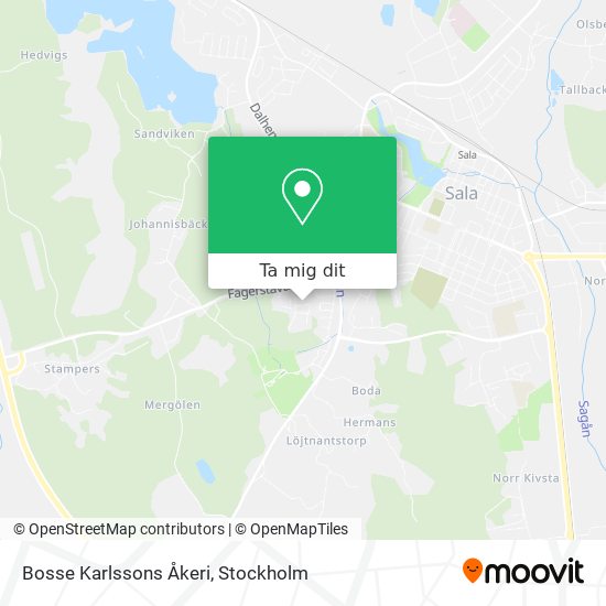 Bosse Karlssons Åkeri karta