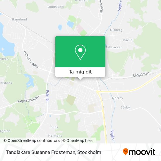 Tandläkare Susanne Frosteman karta