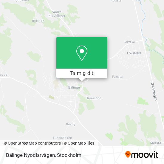 Bälinge Nyodlarvägen karta