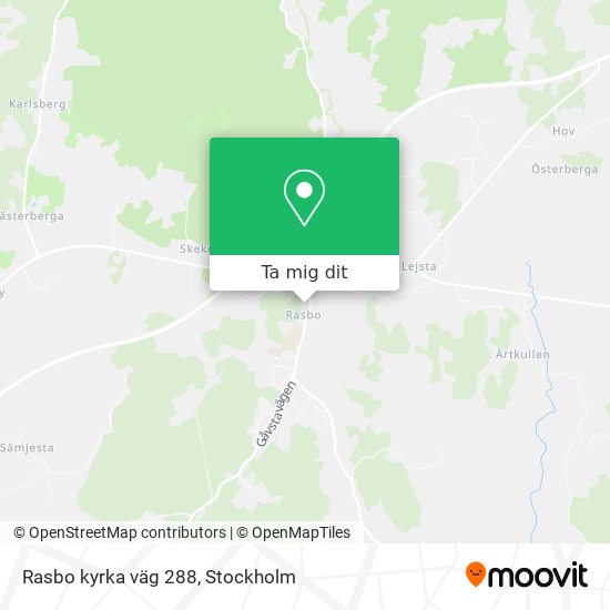 Rasbo kyrka väg 288 karta