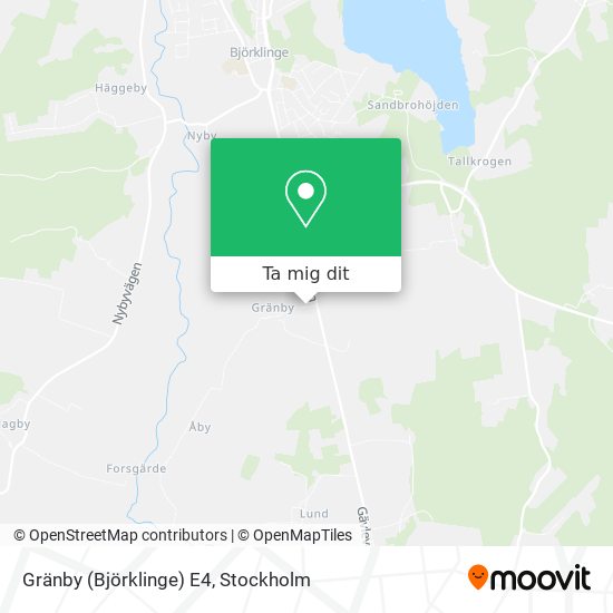 Gränby (Björklinge) E4 karta