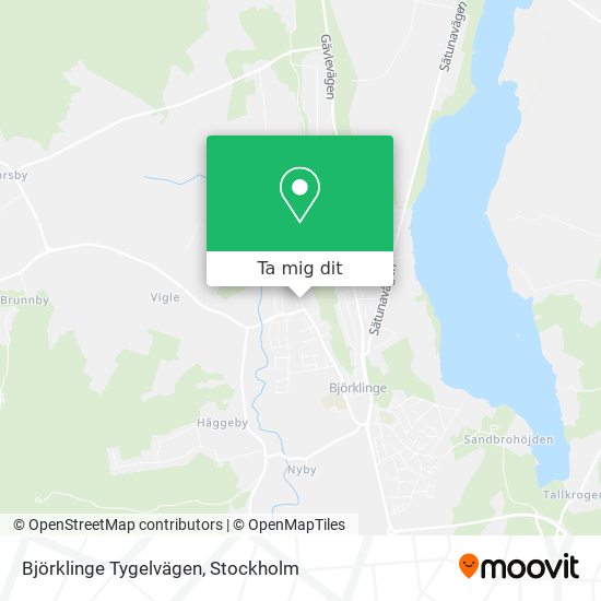 Björklinge Tygelvägen karta