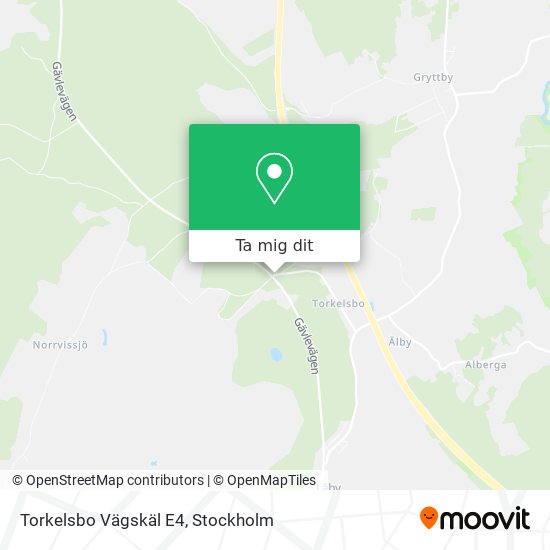 Torkelsbo Vägskäl E4 karta
