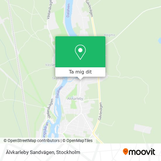 Älvkarleby Sandvägen karta