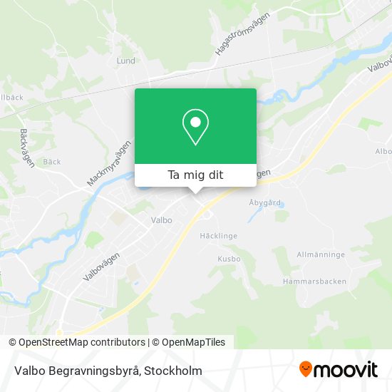 Valbo Begravningsbyrå karta