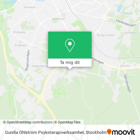 Gunilla Ohlström Psykoterapiverksamhet karta