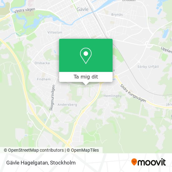 Gävle Hagelgatan karta