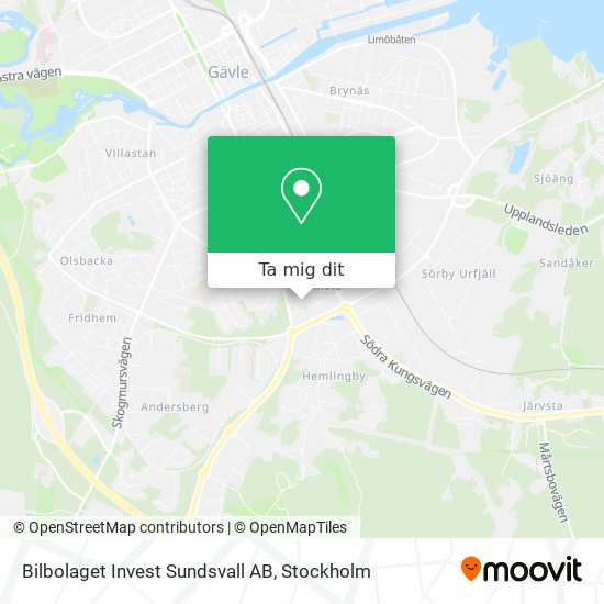 Bilbolaget Invest Sundsvall AB karta