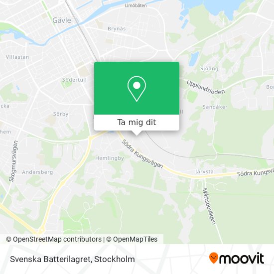 Svenska Batterilagret karta