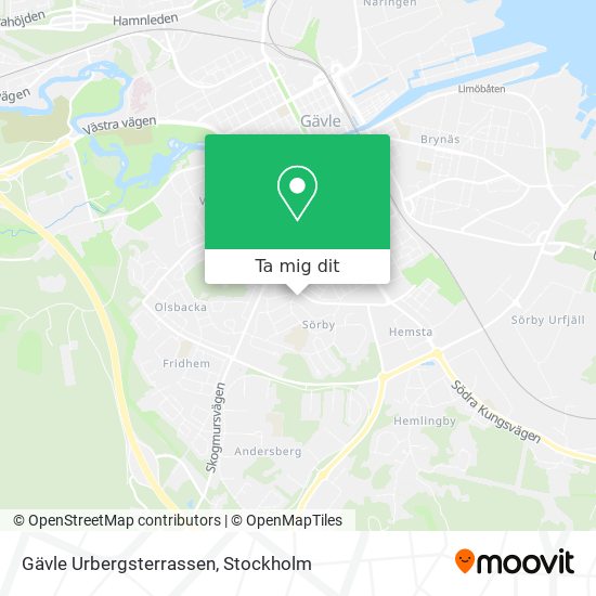 Gävle Urbergsterrassen karta