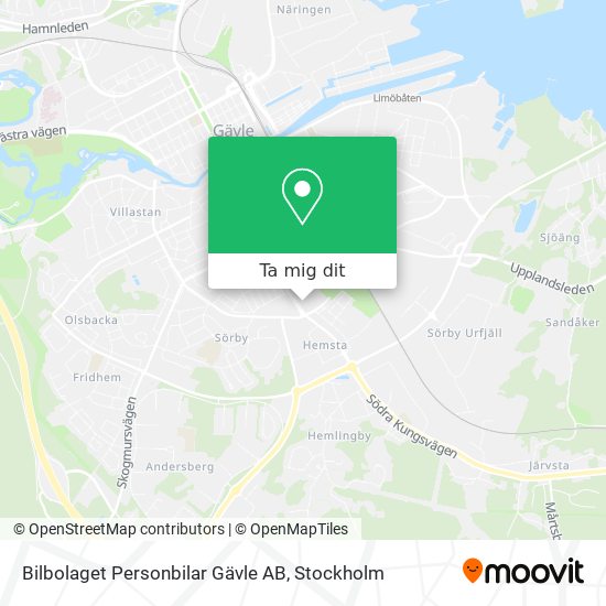 Bilbolaget Personbilar Gävle AB karta