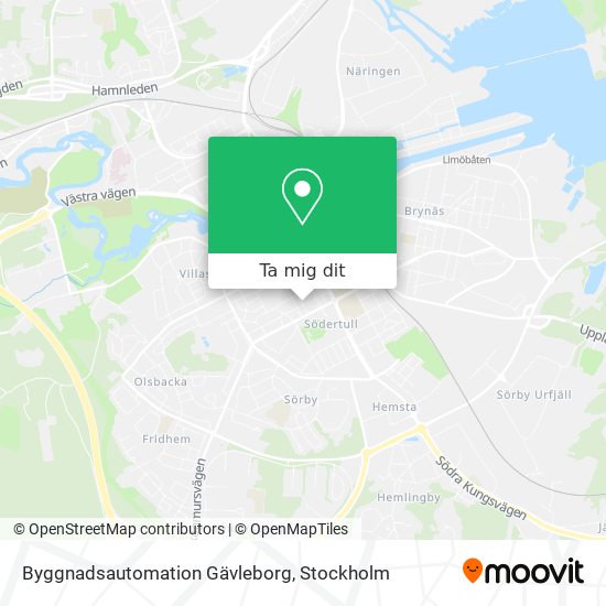 Byggnadsautomation Gävleborg karta