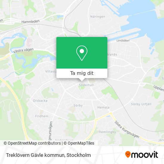 Treklövern Gävle kommun karta