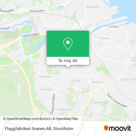 Flaggfabriken Svanen AB karta