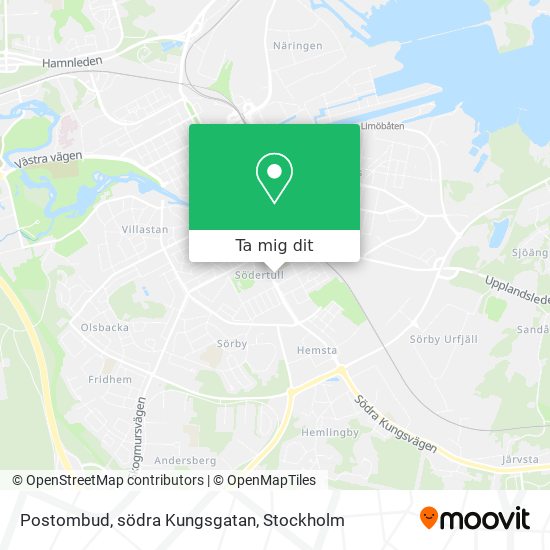 Postombud, södra Kungsgatan karta